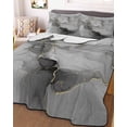 thumbnail image 2 of Quilts Twin XL Size, Grey Ombre Marble Soft Comforter Bedding Set for Bed, Gray Marble Crack Abstract Modern Lightweight Quilted Bedspread with Pillow Cover(2 Pieces) for All Season, 68x98 Inch, 2 of 6