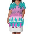 thumbnail image 2 of Vestido de fiesta retro de los 80 de Miami Vice para mujer, elegante y hermoso vestido de verano., 2 of 6