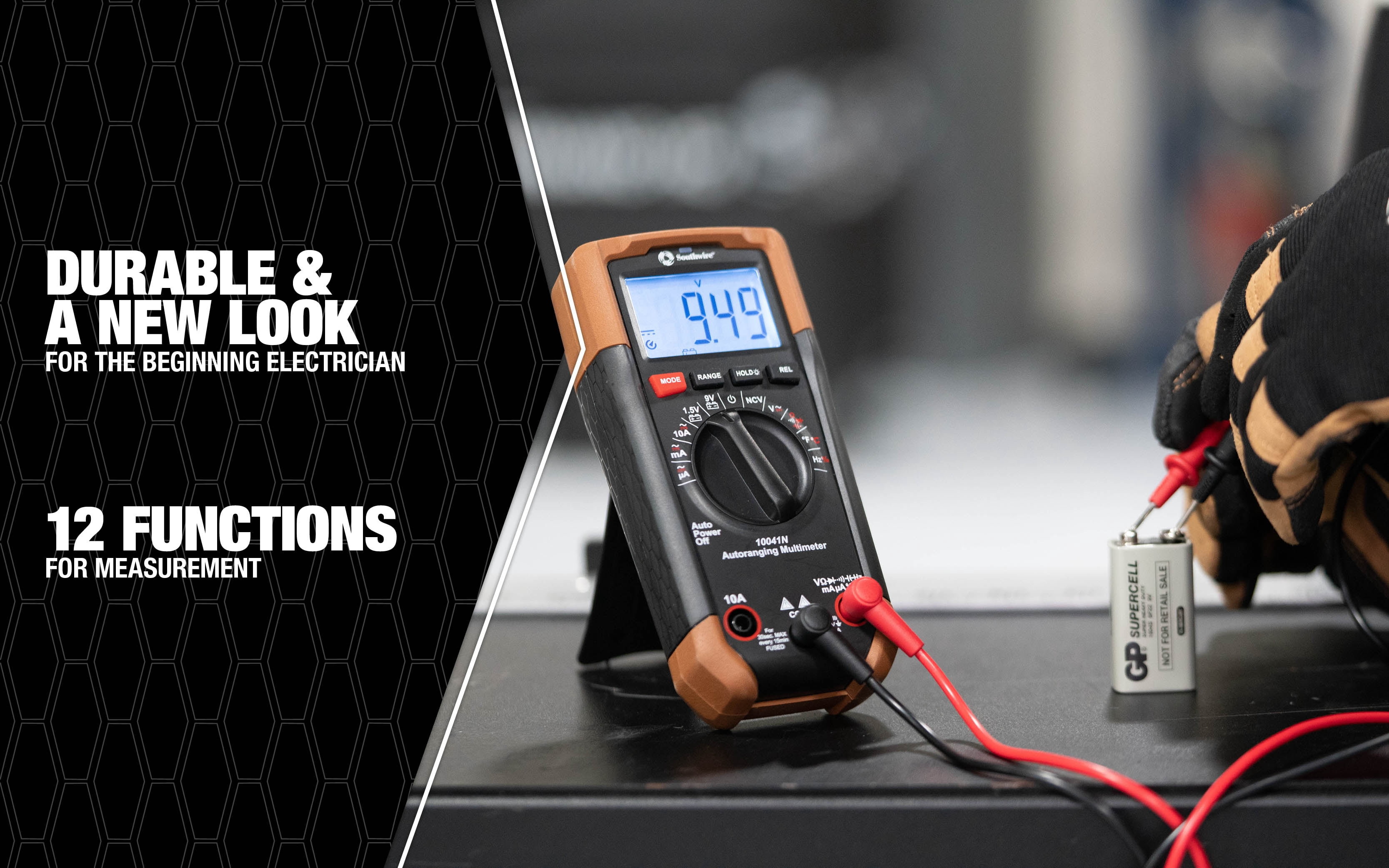 Southwire 10041N Auto-Ranging Digital Multimeter, 0-600V AC/DC