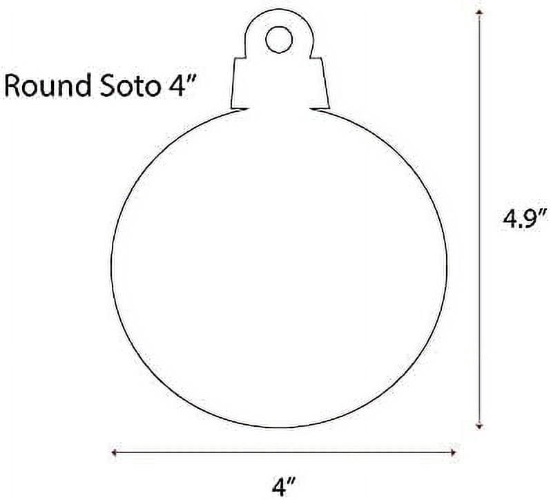 25 Units Acrylic Christmas Ornaments Blanks Round SOTO 1/8" Thick - Clear or Solid Color - (Size 4") Made in USA