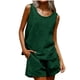thumbnail image 1 of Set de Mesa Redonda Blusa sin Mangas de las Mujeres con Pantalones de Bolsillo Sueltos Dos Piezas Vestido de Verano Casual, 1 of 3