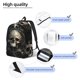 thumbnail image 3 of Easygdp Gold Pattern Skull Mochila de Lona Resistente para Laptop, Compatible con Laptops de 15 a 17 pulgadas, Ideal para Escuela, Trabajo y Viajes-Medium, 3 of 5