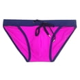 thumbnail image 3 of FcBaudy Men's Low Waist Solid Color High Vent Swimming Trunks Underpants Men Pants, 3 of 5