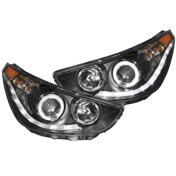 ANZO 20122013 Hyundai Accent Projector Headlights w/ Halo Black (CCFL