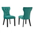 thumbnail image 2 of Modway Silhouette 20" Modern Fabric Dining Chairs in Black/Light Gray (Set of 2), 2 of 9