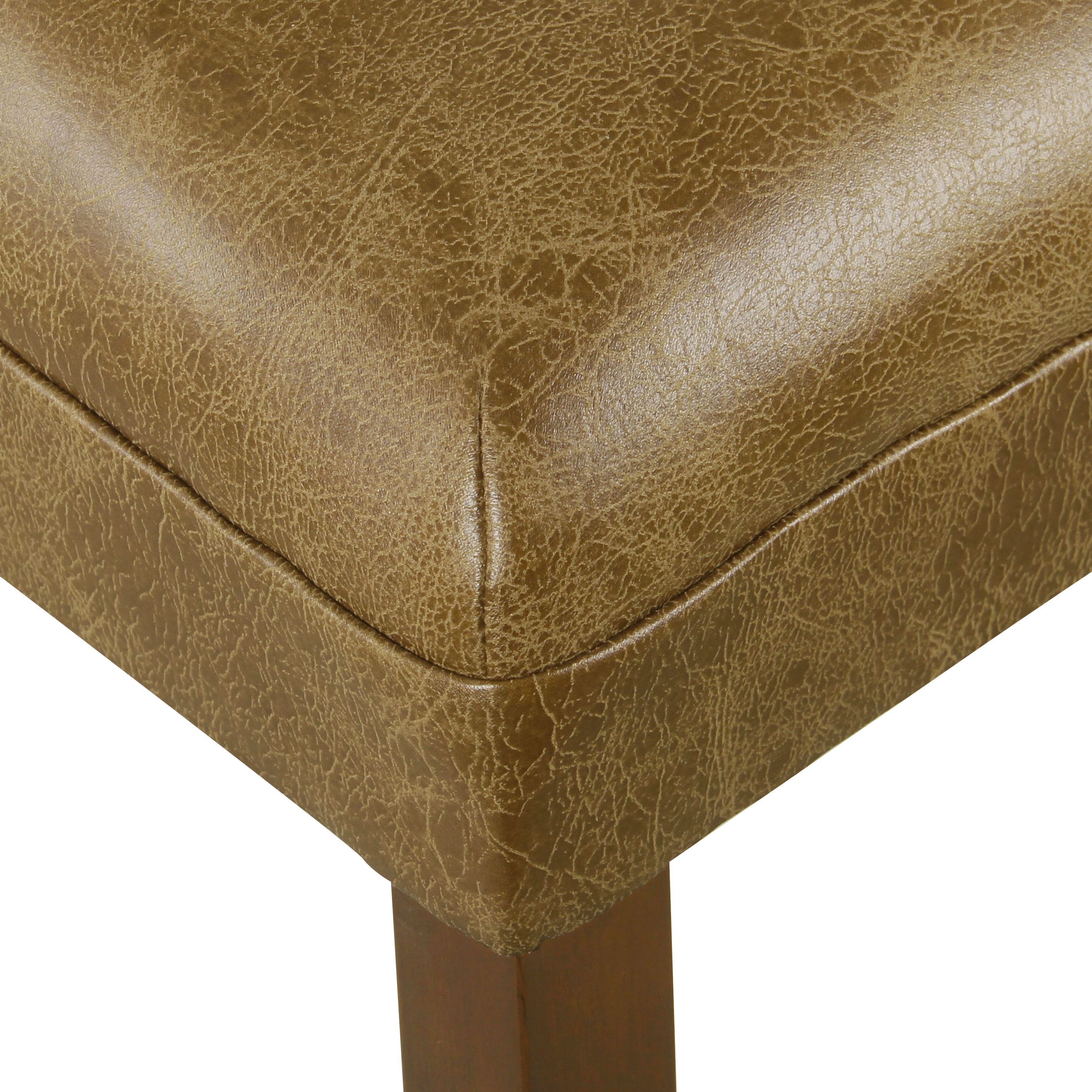 HomePop 24" luxury faux leather barstool - Distressed Brown Faux Leather