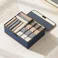 thumbnail image 1 of Foldable Closet Storage Boxes Divided Storage Organizer Box for Scarves Socks Bras Pants, 1 of 3