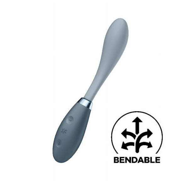 Satisfyer G-Spot Flex 3 Vibrator - G-Spot and Clitoris Stimulation, Rabbit Vibe, Vibrating Dildo, Bendable Shaft, Adult Sex Toys for Women - Waterproof, Rechargeable (Gray)