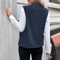thumbnail image 3 of Women's Fleece Vest Outerwear Sleeveless Lightweight Zip Jackets Warm Soft Vests with Zipper Pockets Navy M, 3 of 8