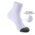 thumbnail image 4 of Lanola Mens 100% Cotton Cushioned Ankel Socks, Athletic Performance Running Moisture Wicking Breathable Quarter Socks，5-Pack（White）, 4 of 7