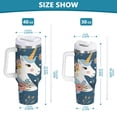 thumbnail image 3 of Beautiful Unicorn Head and Flower Tumbler with Handle and Straw Lid 30 oz Insulated Vacuum Water Bottle Stainless Steel Travel Cup, 3 of 9