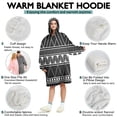 thumbnail image 5 of Wearable Oversized Blanket,Black Geometric Striped Pattern Wearable Blanket Hoodie for Adults,Cozy Hooded Blankets with Super Pockets,Super Warm Fuzzy Pullover for Women & Men, 5 of 6