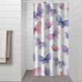 thumbnail image 2 of White Background Butterfly Pattern Shower Curtain 36"x72" ,Bathroom Decorative Shower Curtains Set with 12 Hooks,Modern Waterproof Washable Shower Curtain, 2 of 6