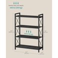 thumbnail image 3 of 4-Tier Metal Storage Rack, Shelving Unit with X Side Frames, Dense Mesh, 12.6 x 31.5 x 44.3 Inches, for Entryway, Kitchen, Living Room, Bathroom, Industrial Style, Ink Black UBSC184B01, 3 of 11
