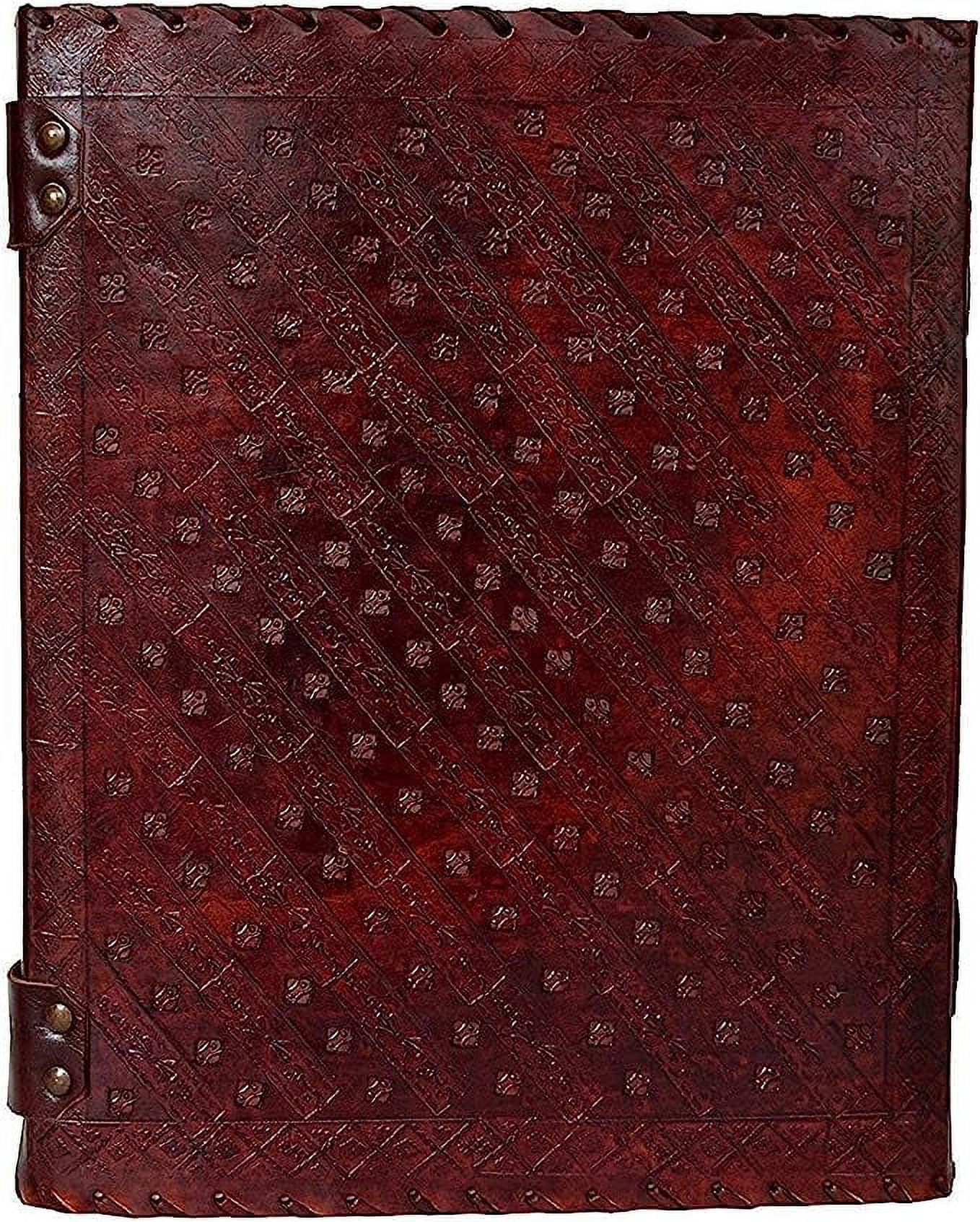 OVERDOSE Seven Stone Leather Journal - Handmade Antique Stone Journal For Students & Office For Men And Women Diary Leather Sketchbook Drawing Journal Notebook - Size 10 X 13 Inches | 25 X 33 cm