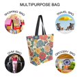 thumbnail image 7 of FORMRS Womens Canvas Tote Bag with Zipper Inner Pocket Shoulder Handbag, Vibrant Flowers Pattern, 7 of 7