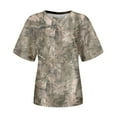 thumbnail image 4 of Camo Print T Shirts Women Short Sleeve Maple Leaf Graphic Crewneck Tops Summer Casual Baggy Relaxed Fit Basic Workout Tees, 4 of 4