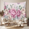 thumbnail image 2 of Watercolor Pink Floral Small Tapestry for Bedroom Wall Hanging Tapestry,Spring Romantic Roses Butterfly Ceiling Backdrop Tapestries Poster Blanket Wall Decor for Teens Room Living Room Dorm 23" x 28", 2 of 8