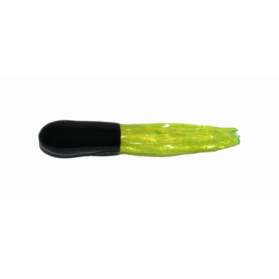 Big Bite Baits 1 1/2 inch Crappie Tube (Black/Chartreuse, 100 pack)