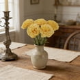 thumbnail image 4 of Artificial Carnation Bouquet, Silk Fake Flower Bouquet for Wedding Centerpiece, 11 Inch Tall Floral Arrangement - Home Decor Photo Prop, No Maintenance, Includes Ribbon(Yellow), 4 of 6