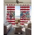 thumbnail image 6 of 4th of July Kitchen Curtains Independence Day Star Botanical Red Striped Cafe Short Curtains for Bathroom Blackout Window Curtain Small Window Treatment Drapes for Bedroom Living Room 27.5"x39"x2, 6 of 9