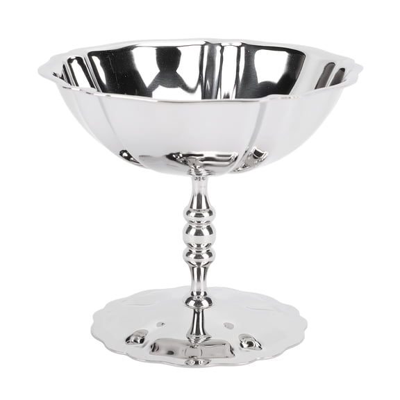 BIMZUC Stainless Steel Ice Cream Cup Tall Dessert Serving Bowl with Patterns for Home Parties, Elegant Metal Sherbet Dish for Fruit Salads Sundaes, 200ml / 6.76 oz (1 Count)