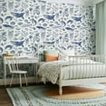 thumbnail image 2 of Peel and Stick Wallpaper Contact Paper Nautical Ocean Life Whales Jellyfish Turtles Sea Creatures Blue White Self Adhesive and Removable 23.6in x 118in, 2 of 8