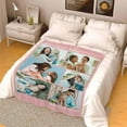 thumbnail image 5 of Personalized Collage Throw Blanket with Photo Text, Customized Picture Collage Throw Blanket for Birthday Customized Picture Bed Blanket for Boyfriend Girlfriend Anniversary Blankets, 5 of 5