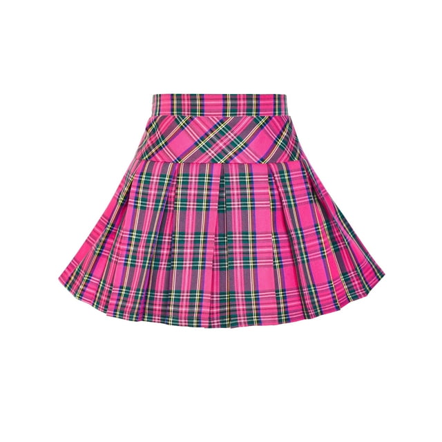 Jupe Fille Uniforme Scolaire Rose Tartan 11-12 Ans