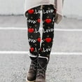 thumbnail image 3 of YUEHUA Cotton Leggings for Women Brushed High Waist Cute Heart Ankle Length Printed Slim Fit Pants Valentine's Day Gifts for Women, 3 of 6