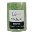 thumbnail image 2 of (2 pack) Mainstays Scented Mottled Pillar Candle, 3 x 4 inches, Green, Hidden Springs, 2 of 6