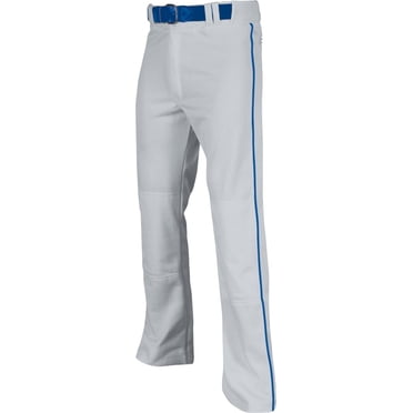 Triple Crown Open-Bottom Baseball Pants with Braid, Adult 2X-Large, Grey with Royal Braid