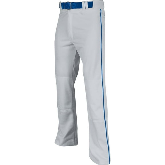 Triple Crown Open-Bottom Baseball Pants with Braid, Adult 2X-Large, Grey with Royal Braid