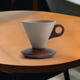 thumbnail image 7 of Retro Ceramic Conical Coffee Mug, Creative Funnel Coffee Cups Set, with Solid Wood Triangle Handle Design and Coaster,for Home, Restaurant, Party and Office Use.200ml, 7 of 7