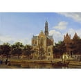 thumbnail image 2 of Jan van der Heyden 18x14 Gold Ornate Wood Frame and Double Matted Museum Art Print Titled - View of the Westerkerk, Amsterdam (C. 1668 - 1672), 2 of 4