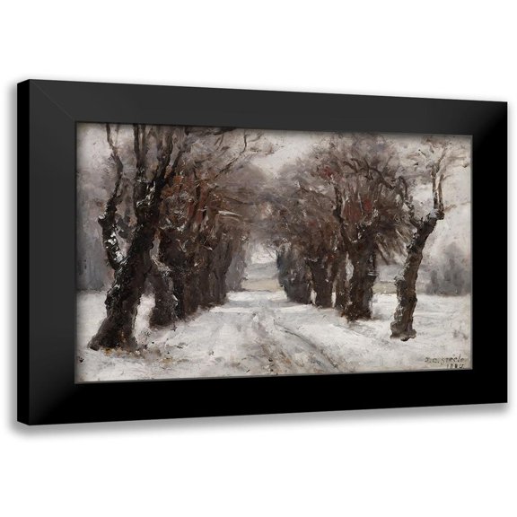 Steele, Theodore Clement 14x11 Black Modern Framed Museum Art Print Titled - Winter in Munich
