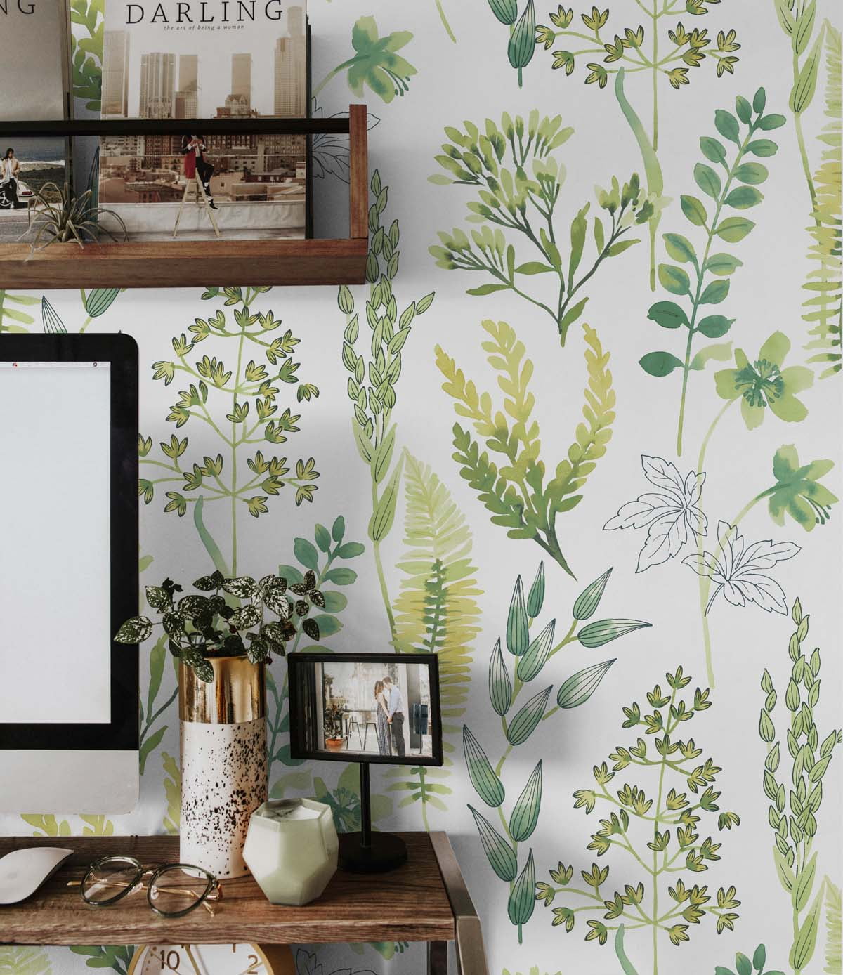 NextWall  Wild Garden Peel and Stick Wallpaper 20.5 in. W x 18 ft. L - Lemon Lime