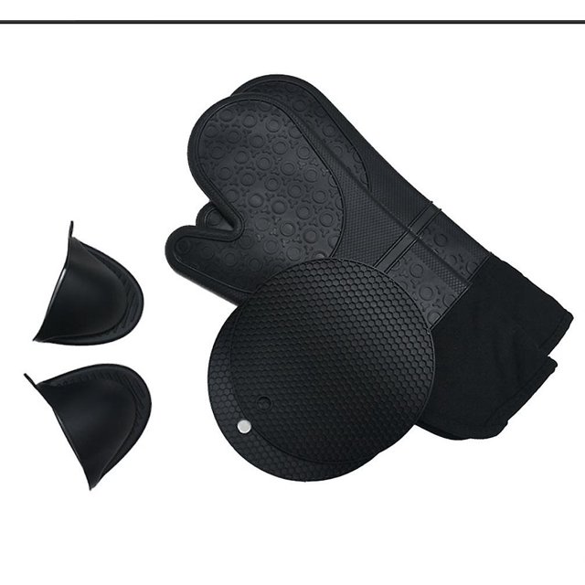 Guantes para horno Juego de 6 guantes para horno Guantes para horno Guantes para horno Guantes para horno de silicona y algodón Talla única