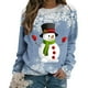 thumbnail image 4 of Pntutb Mujer Otoño e Invierno Casual Navidad Muñeco de nieve Impreso Cuello redondo Manga larga Jersey Blusa Sudadera tops Pntutb Pntutb-3887, 4 of 6