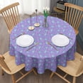 thumbnail image 3 of Purple Cartoon Narwhal Pattern Round Tablecloth 60"x60",Wrinkle Wipeable Table Cloth for Kitchen Dining Room Picnic Patio Party, 3 of 6