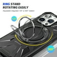thumbnail image 3 of Allytechgroup for iPhone 15 Hybrid Durable Protective Case with 360 Degree Rotatable Ring Stand Holder, Fit Magnetic Car Mount Wireless Charging, Hard PC Back Cover Shockproof Case, Black, 3 of 8