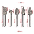 thumbnail image 2 of Juego de fresas de carburo de 12 mm con lima de doble corte para brocas, pulido, grabado, taladrado, paquete de 5, 2 of 5