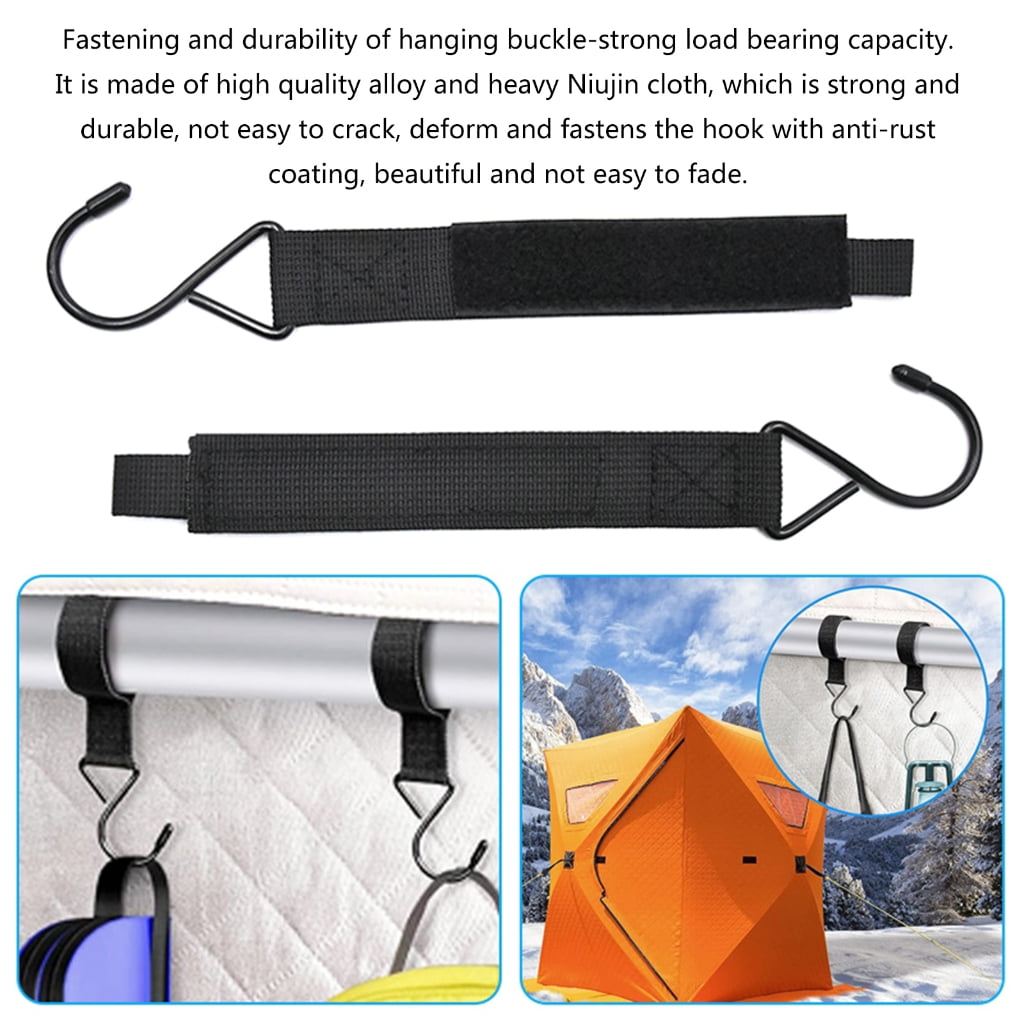 Huhudde 14Pcs Ice Fishing Shelters Hooks Accessory Hanger for Ice Fishing, Outdoor Heavy Duty Ice Fishing Shelter Coat Hooks Set