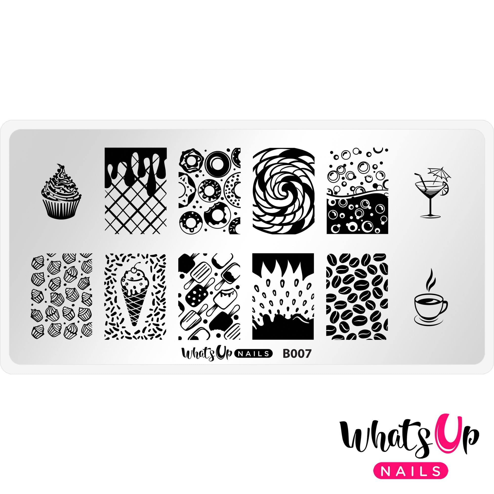 Whats Up Nails Stamping Plates 2er Set – USA Design (B043, B066) Für Nagelkunst, Tief Geätzt
