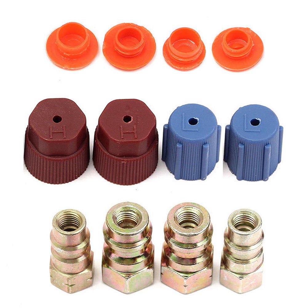 2 Pairs AC High Low Side Charging Port Service Valve Fitting Caps R134a R12