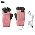 thumbnail image 1 of New USB Thickening Universal Heated Gloves Warmer Knitted Mitten Full&Half Finger Gloves Electric Heating Gloves PINK, 1 of 1