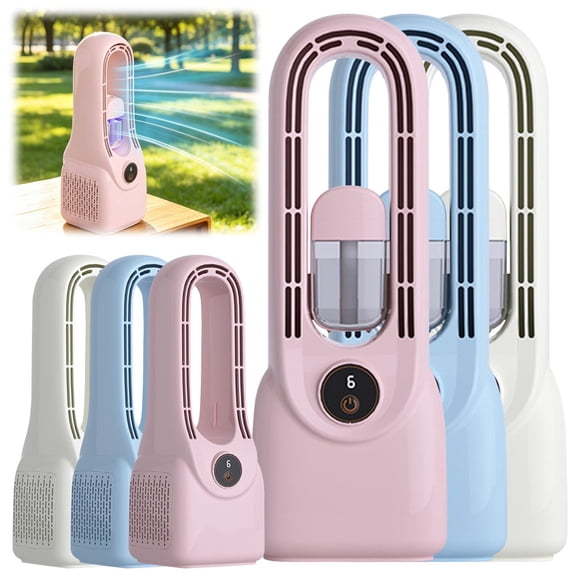 EaseDay Bladeless Fan Quiet Small Desk Fan for Home and Office Desktop Fan Personal Cooling Tabletop Fan for Bedroom Nightstand, 1-Pack