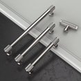 thumbnail image 3 of HDJNal Set of 6 pcs, Knurled Cabinet Drawer Knobs,Modern Brushed Satin Nickel T Shape Bar Knob, Drawer pulls for Kitchen,Cupboard, Wardrobe, Dresser,Cabinet Hardware, 3 of 6