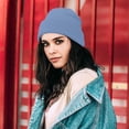thumbnail image 5 of MEICHEN Beanie for Women and Men Fashion Unisex Knitted Cuffed Soft Warm Hat Solid Color Ski Watch Cap Winter Accessories Blue, 5 of 6