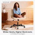 thumbnail image 4 of PayLessHere Criss Cross Armless Office Chair, Adjustable Height & 360° Swivel Wheels, Home Office Chair Beige, 4 of 7